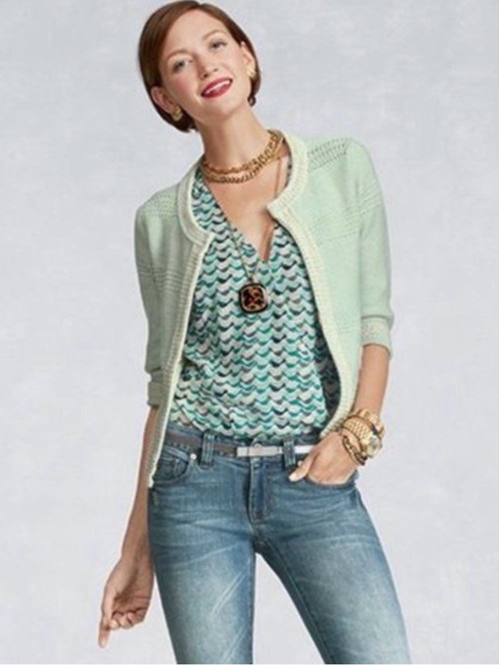 CAbi Society Cardigan Sweater, Size XL